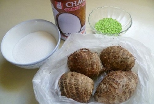 Cách làm chè khoai sọ bột báng nước cốt dừa bùi thơm ngọt mát
